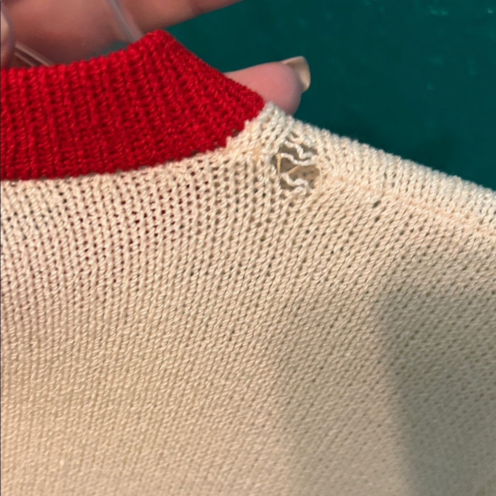 VINTAGE St. John Sweater with Red Accents - Picture 7 of 10